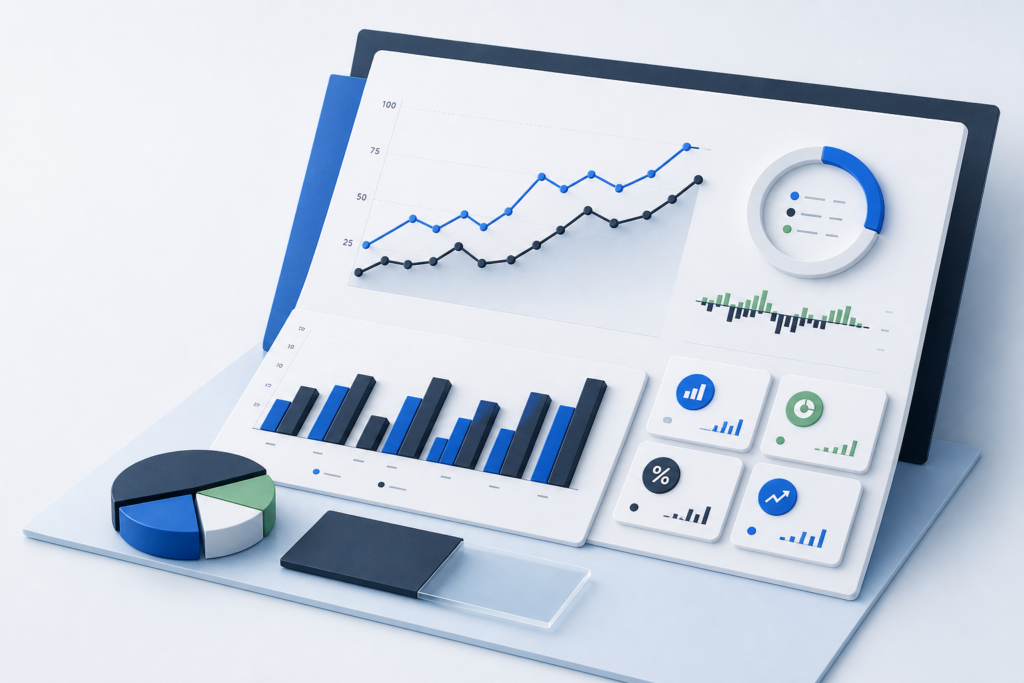 Management reporting and financial analytics performance visualization